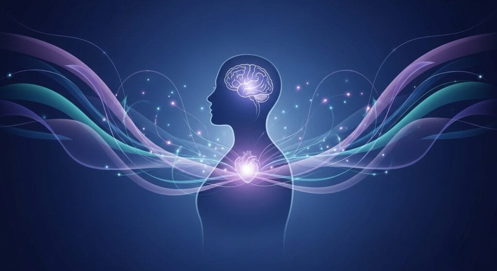 Human silhouette highlighting brain and heart showing how sleep impacts long-term organ health